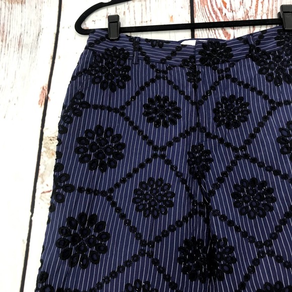 Anthropologie Ett:twa high waisted pinstripe eyelet embroidered wide leg pants - Picture 5 of 9